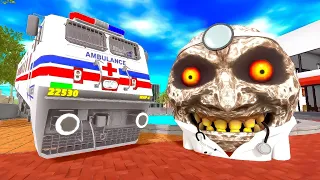 Ambulance Train VS Scary Moon - INDIAN BIKES DRIVING 3D