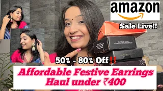 Huge Festive Earrings Try On Haul Amazon haul Best of Amazon in budget Earrings