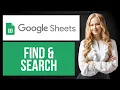 How to Find Search in Google Sheets Locate Data Quickly