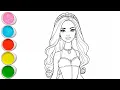 Download Lagu Cute Barbie Girl Drawing for kids, Painting \u0026 Coloring for kids, Toddlers | Let's Draw Together