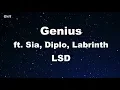 Download Lagu Genius ft. Sia, Diplo, Labrinth - LSD Karaoke 【No Guide Melody】 Instrumental