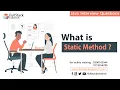 What is Static Method Java Interview Questions Fullstack Edutech