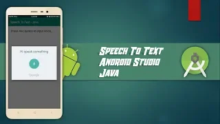 Speech To Text Android Studio Java