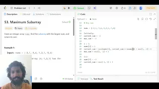 LeetCode 53 Maximum Subarray Kadane s Algorithm Explained Python DSA Solution