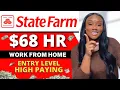 STATE FARM Work From Home Jobs HIGH PAYING Jobs With No Experience 2023
