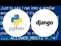 What could cause a Django error when debug False that isn t there when debug True