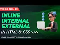 19 - Practical of Inline Internal External CSS HTML CSS for Beginners in Hindi Web Coder
