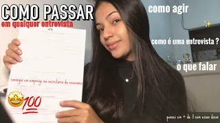 DICAS para passar nas entrevistas de emprego | jovem aprendiz