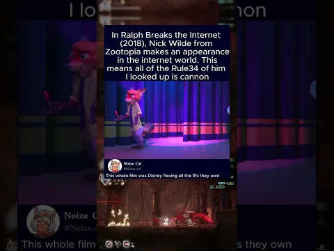In Ralph Breaks the Internet (2018), Nick Wilde from Zootopia makes an appearance in the internet