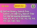 VTU DSA Module 4 Construct Binary Search Tree BST Construction Problem BCS304
