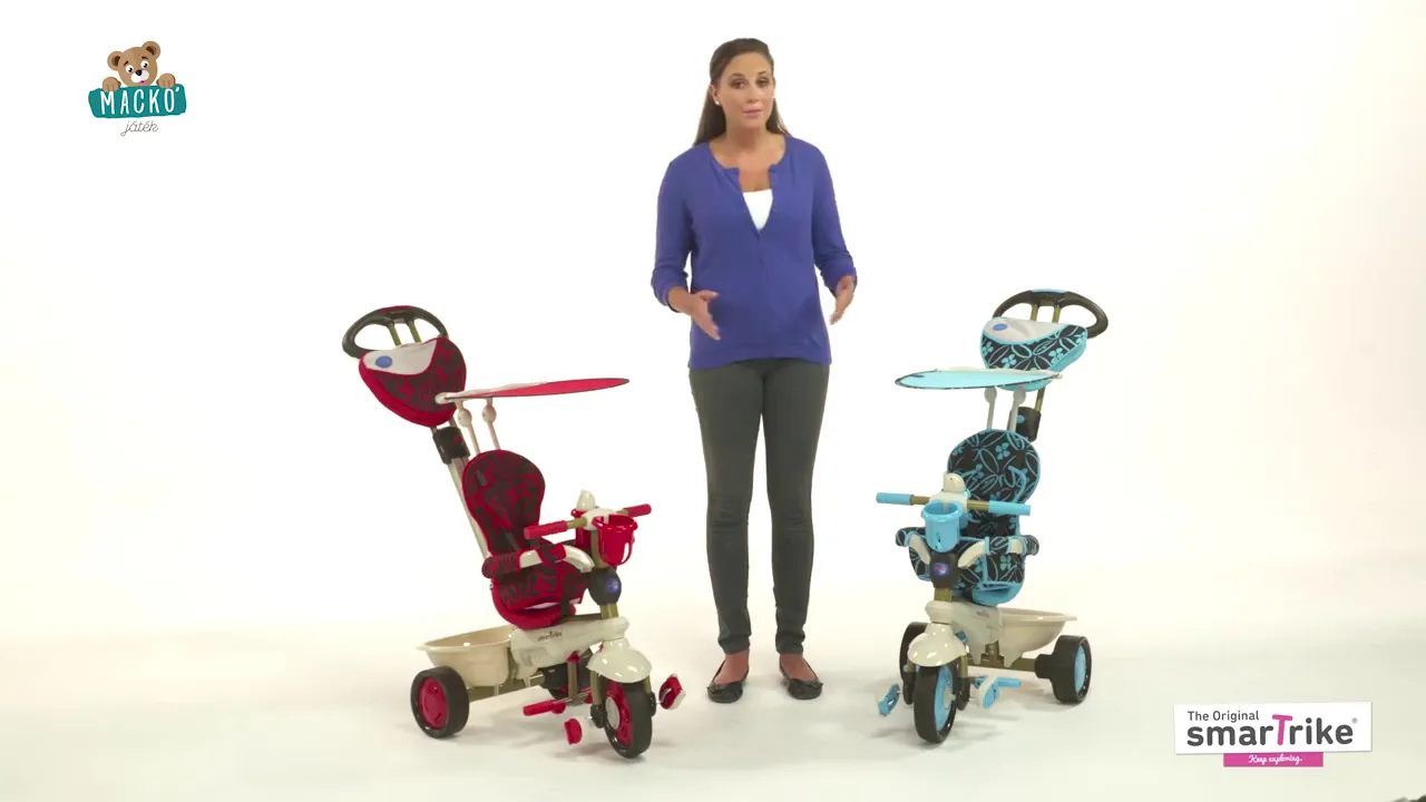 Tříkolky od 10 měsíců - Tříkolka Dream Team Blue Touch Steering 4v1 smarTrike - 4