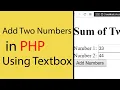 Add Two Numbers in PHP Using Textbox