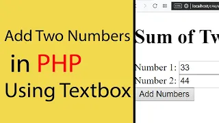 Add Two Numbers in PHP Using Textbox
