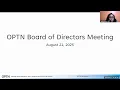OPTN Board of Directors Meeting - August 21 2025