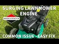 Surging lawnmower Engine - How to fix