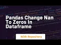 Pandas change nan to zeros in dataframe
