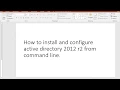 installation and configure active directory 2012 r2 PowerShell