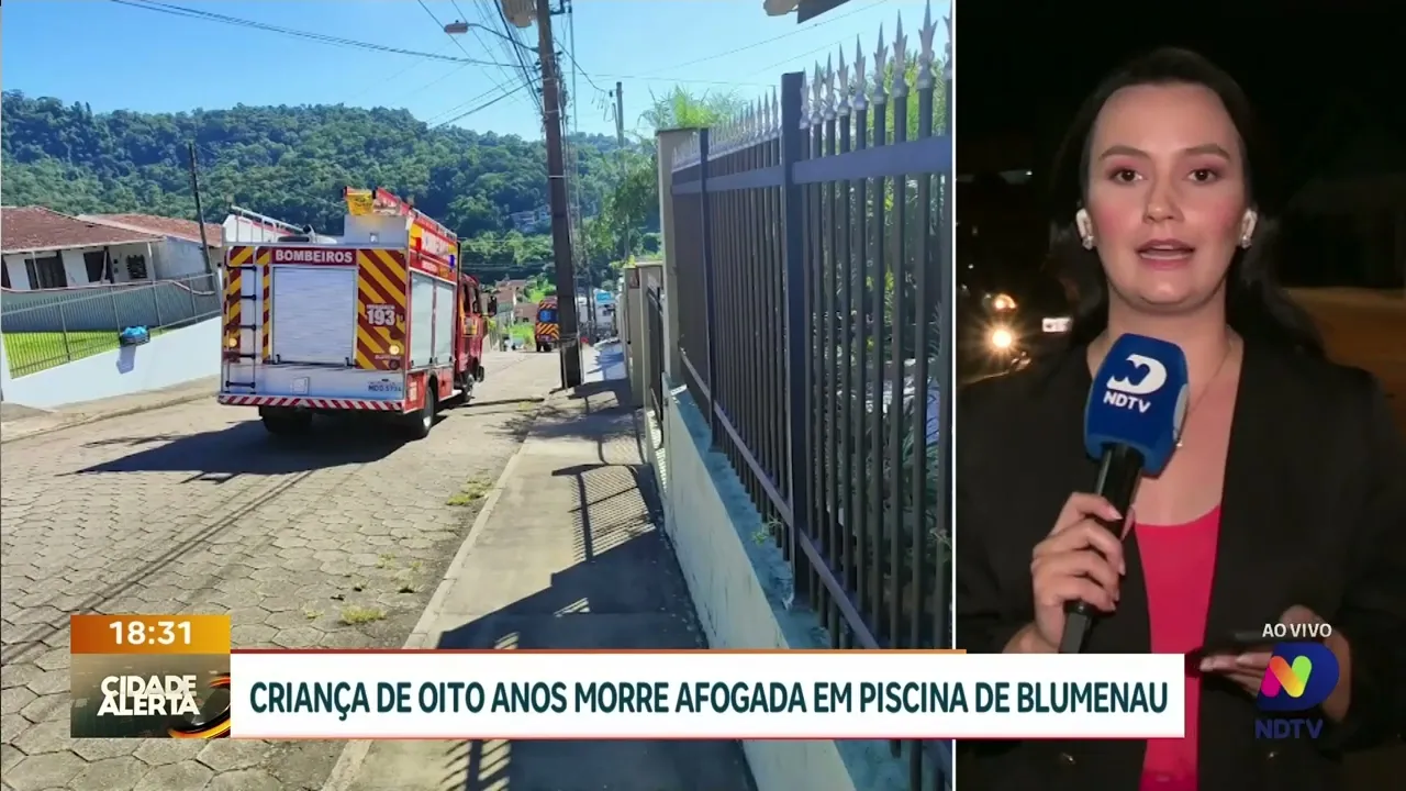 Criança de oito anos morre afogada em piscina em Blumenau