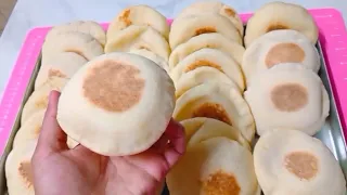 أسرع عيش للمدارس بدون فرن  ٣٠ رغيف عيش صغنن من نص كيلو دقيق بس   طري بديل الفينو الاقتصادي     دندنها