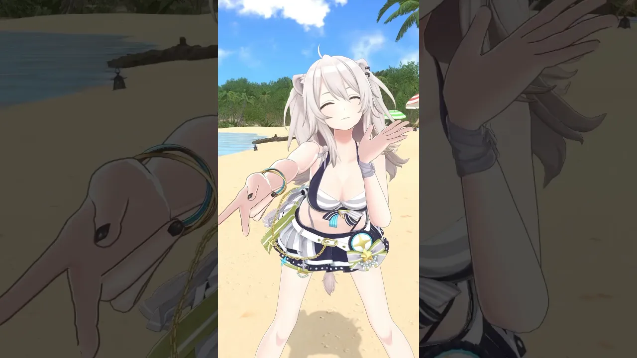 【ラビットホール】ビーチで踊ってみた?⛱️#獅白ぼたん#ラビットホール#shorts