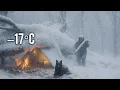 Download Lagu Extreme Winter Survival at –17°C | Trapped in a Heavy Snowstorm Under a Fallen Tree \u0026 Bushcraft Fire