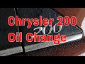 Chrysler 200 Oil Change Step By Step With Oil Reset