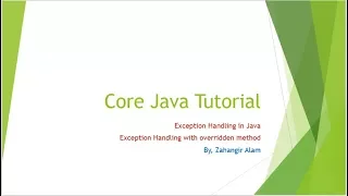 39 Core Java - Exception Handling in Overriding Method with live coding Bangla tutorial