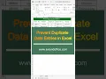 Prevent duplicate data entries in Excel