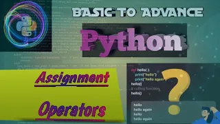 Assignment Operators Python Operators Assignment Operator In Python Operators Operators In Python