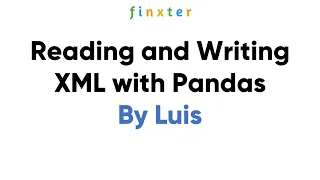 Reading and writing XML with Pandas