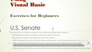 Introduction To Programming Using Visual Basic - U S Senate