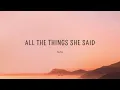 Tatu - All The Things She Said (Lyrics) | Running through my head