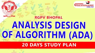 RGPV Analysis Design of Algorithm ADA - 20 Days Study Plan