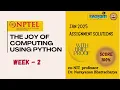 JOY OF COMPUTING USING PYTHON Week 2 Solution Answers 2025 January
