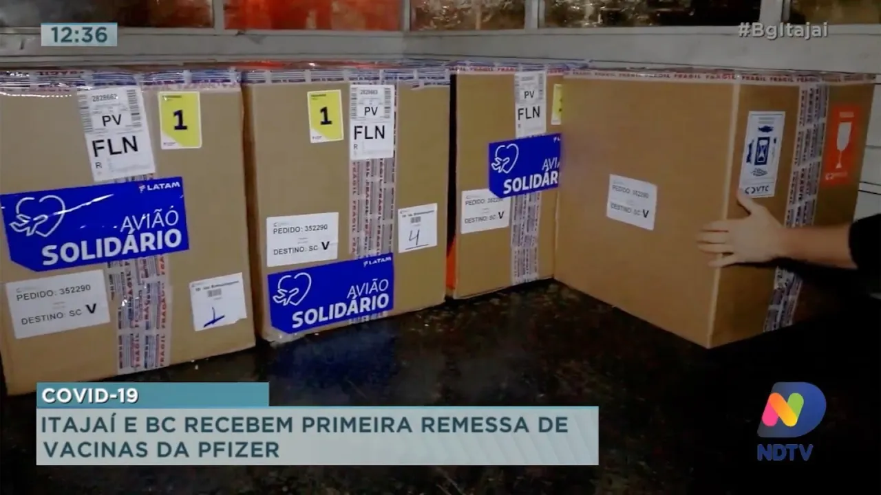 Itajaí e Balneário Camboriú recebem primeira remessa de vacinas da Pfizer