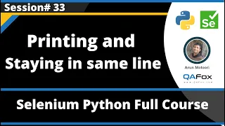 Printing and staying in same line Selenium Python - Session 33