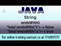 how to check a string ends with a given suffix in java endsWith in java