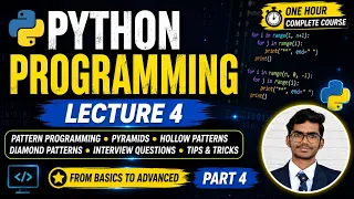 Python Programming Full Course Lecture 4 Pattern Programming Pyramid Hollow Number Patterns