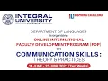 Day 5 Communication Skills Theory Practices Online Faculty Development Program FDP