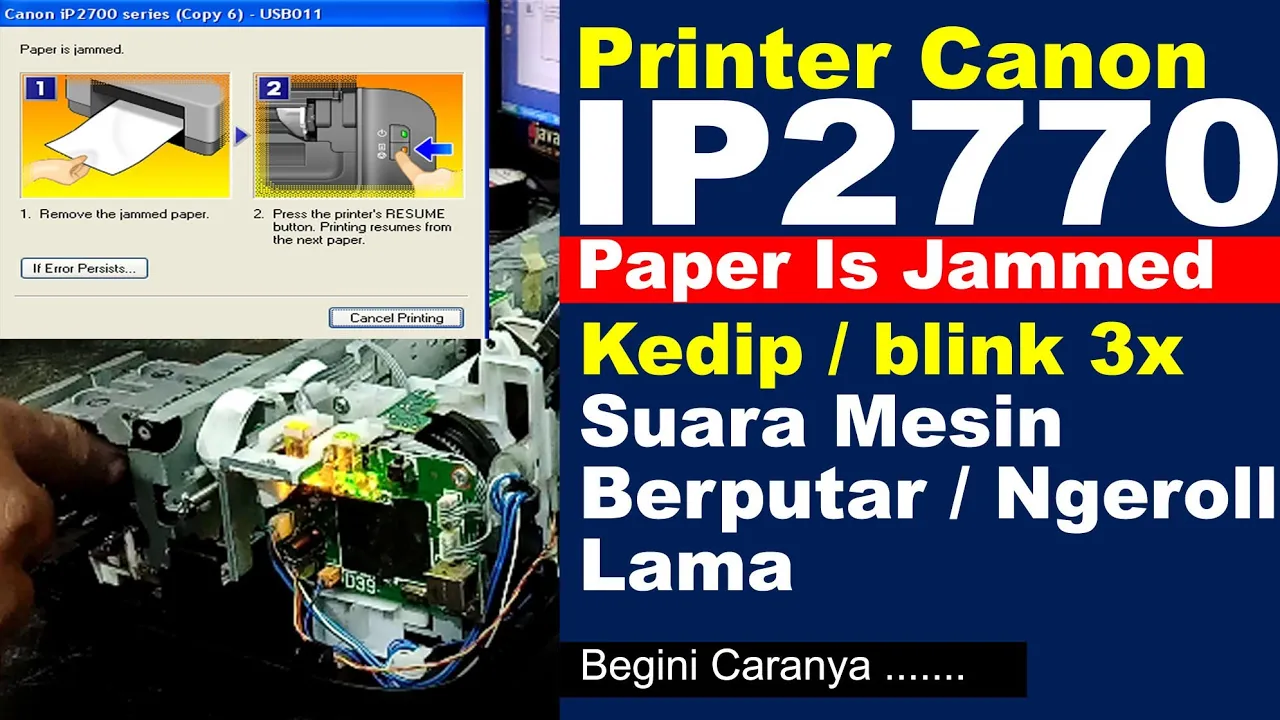 Servis Printer Canon iP2770 Kedip 3 kali Blink 3x (Part 1). 