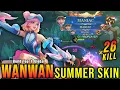 Download Lagu 3x MANIAC + 26 Kills!! Summer Splash Wanwan SUMMER Skin!! - Build Top 1 Global Wanwan ~ MLBB