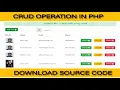 CRUD Operation in PHP mySQL Create read update delete in Php mysql PHP CRUD Operation source code