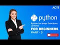 PYTHON Mastering For Loops Functions and Lambda Expressions Part - 5