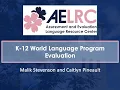 Introduction K-12 World Language Program Evaluation