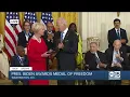 Cindy McCain accepts Medal of Freedom for husband Sen John McCain