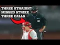 Umpire misses three strike three calls to gift the Giants a lead over the Phillies a breakdown
