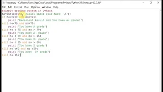 Simple grading System in Python