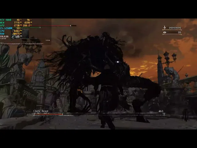 Bloodborne Cleric Beast Boss fight - shadps4 v0.2.1 WIP