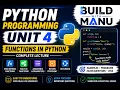 Python Unit 4 Complete Functions in Python Build With Manu
