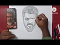 THALA AJITH KUMAR PENCIL SKETCH How to draw AJITH Kumar pencil drawing step by step
